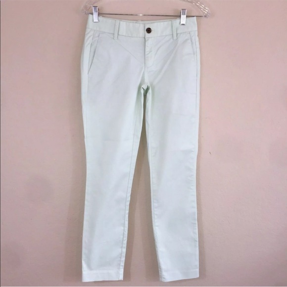 J Crew Light Mint Green Frankie Chino Pants 00 - Picture 1 of 4